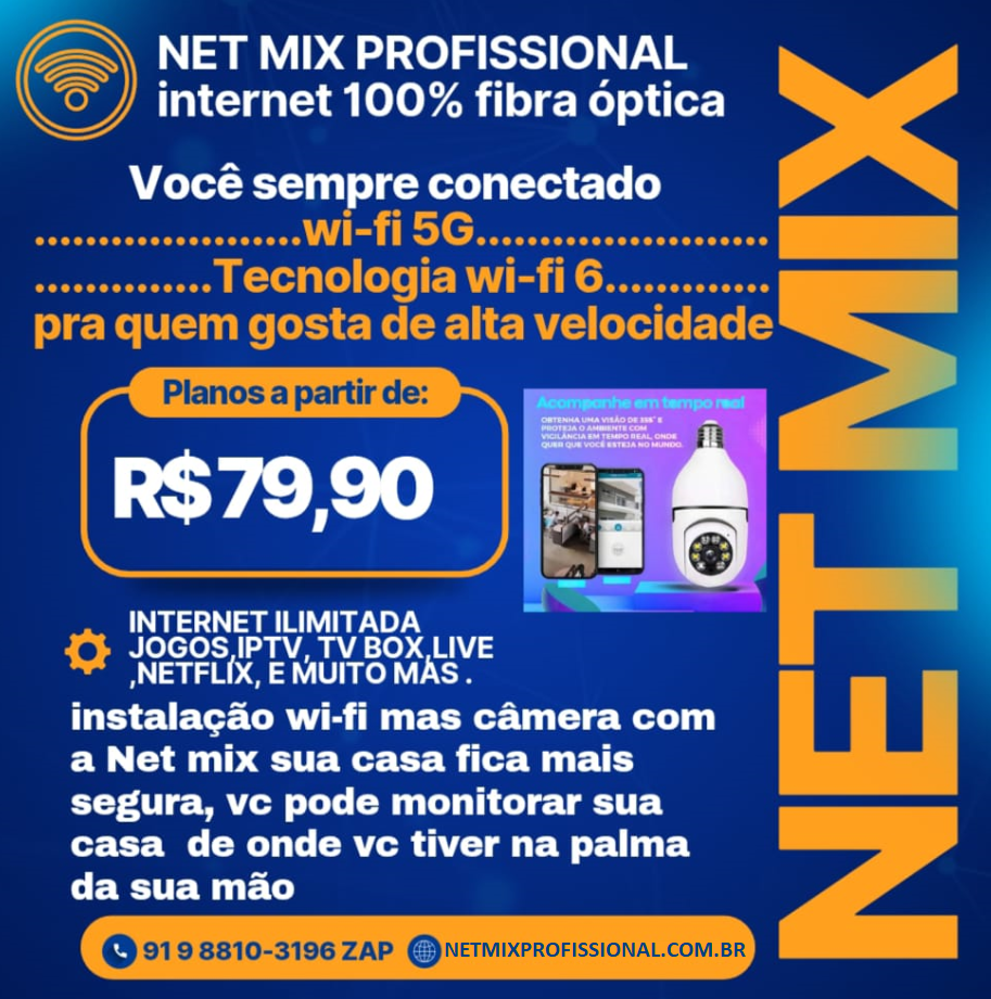 Net Mix Profissional — internet 100% fibra óptica, Wi-Fi 6 e planos a partir de R$ 79,90